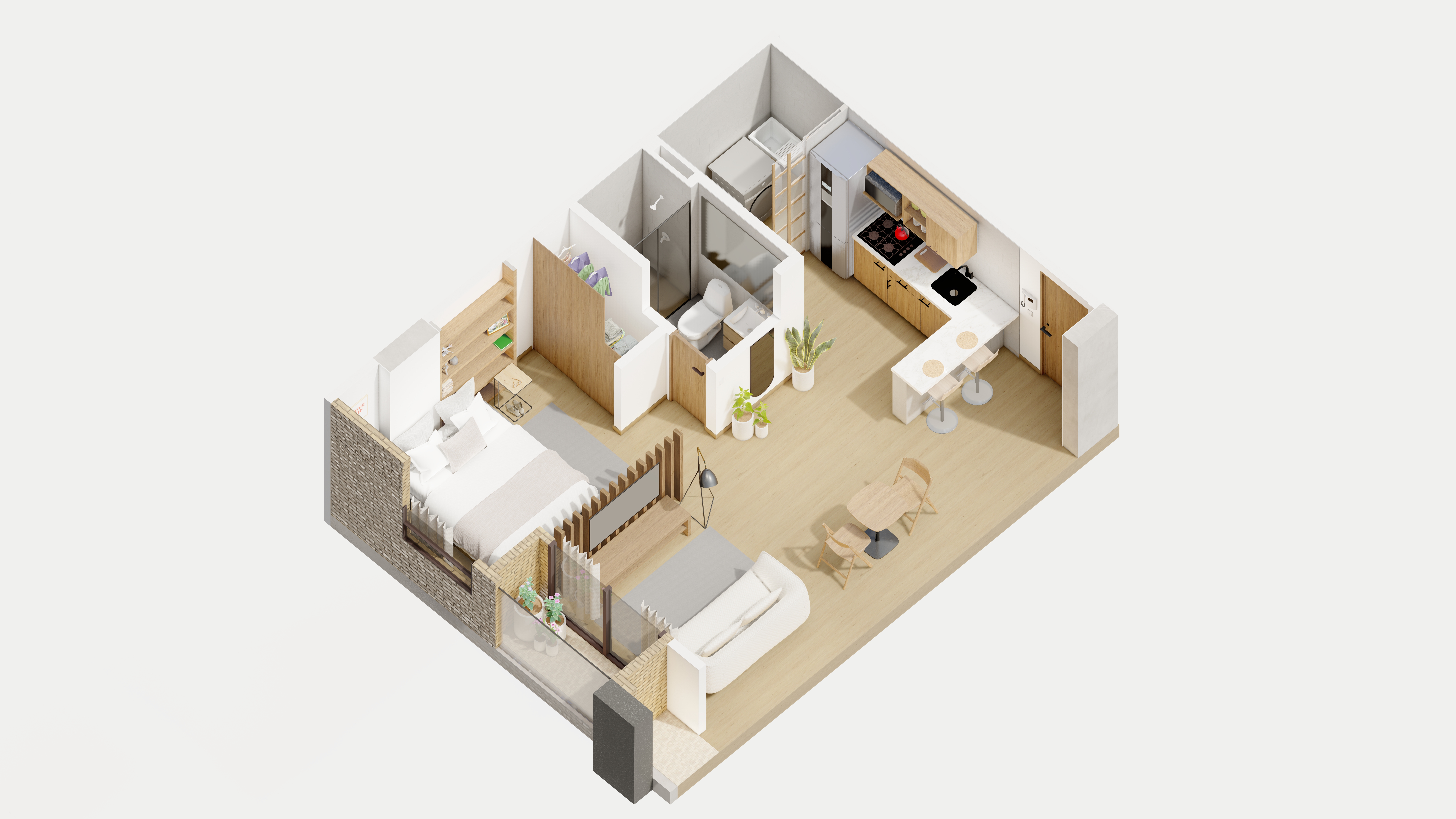 1 habitación con acabados